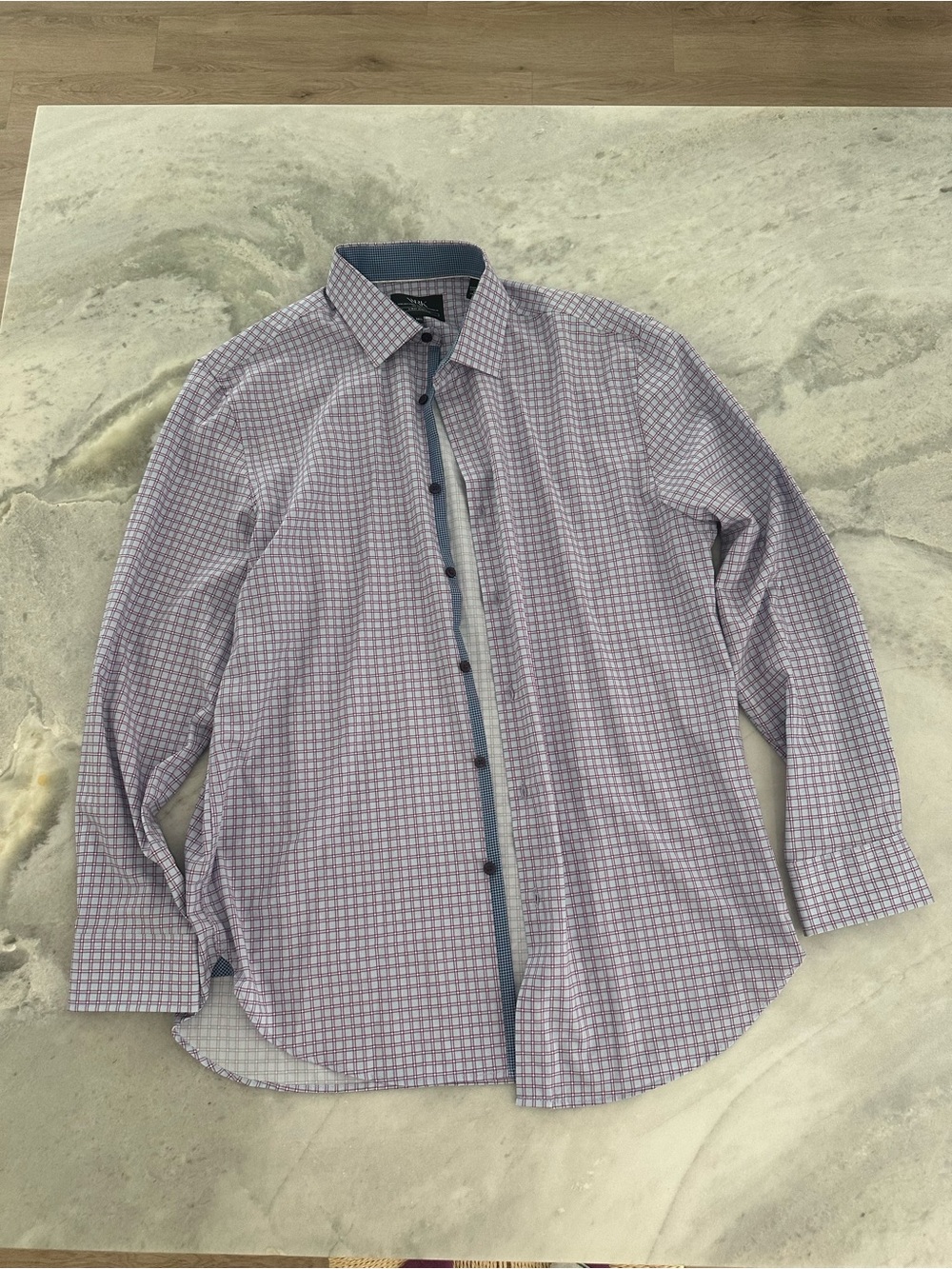 Men's Purple Patterned Button-Up Shirt